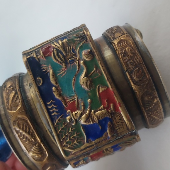 Vintage Cloisonné ginger jar with lid and glass blall Chinese art jar - Picture 7 of 12